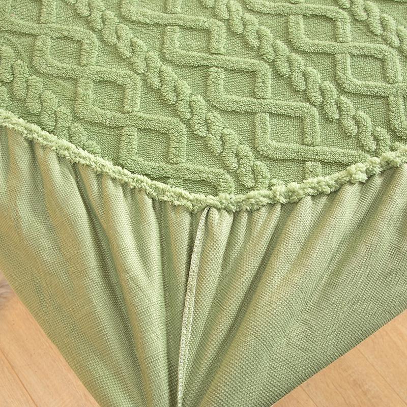 2025 New Solid Color Tafu Fleece Fitted Sheet Household Mattress Protective Cover Non-slip Single Piece No Pillowcase