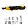Cordless Electric Ratchet Wrench Set 400RPM Cordless Ratchet Wrench 3/8" 7 Sockets 1/4" Adapter Variable Speed