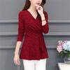 Casual Winter Neue Plüsch und Verdickte Unten Frauen top Bluse Volle Hülse spitze Bluse V-ausschnitt Lila tops Blusen Hemd