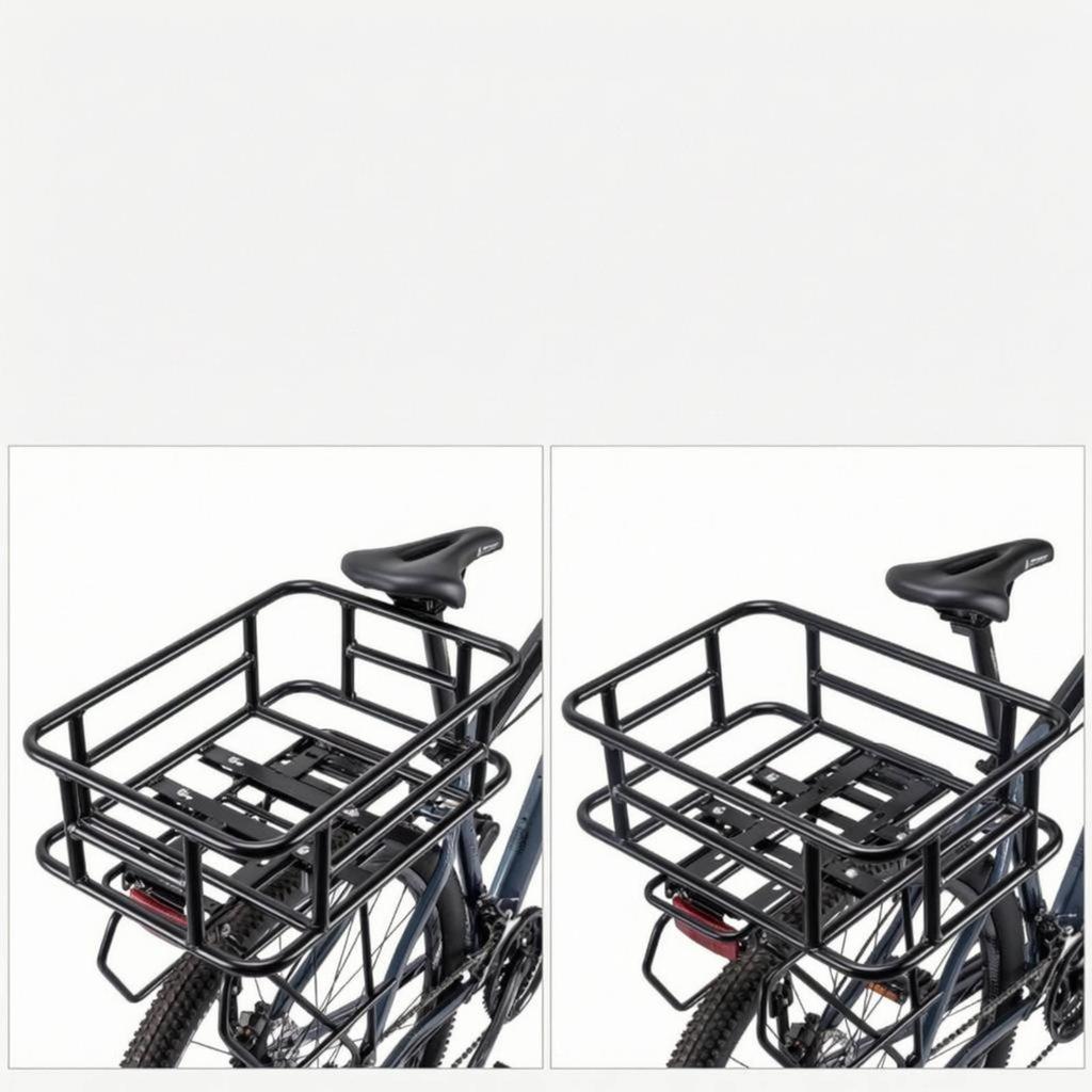 Metal Bike Basket Rounded Corners Rectangular Bike Basket Cycle Storage Rack Cylindrical Frame