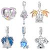 Orstarry 925 Silver Charm Heart-Shaped Romantic Castle Bead Pendant For Bracelet DIY Jewelry Making Women Gift