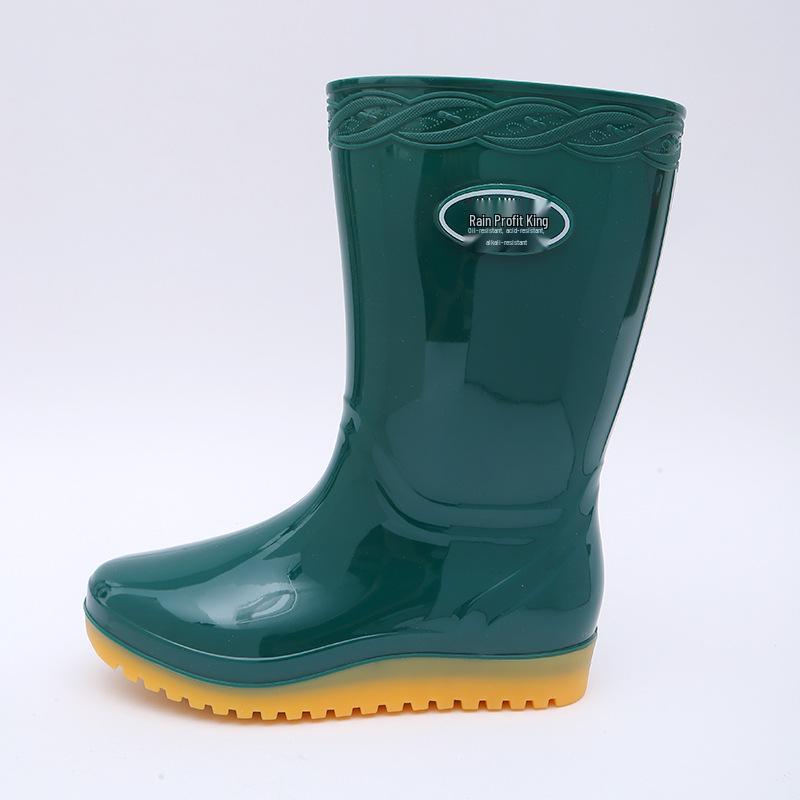 Women's Mid-Calf Waterproof Rain Boots for Autumn/Winter Fashion & Kitchen Use