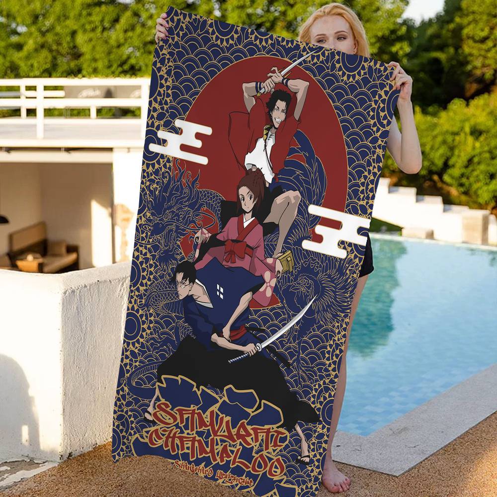 Adventure Samurai Champloo Big Microfiber Beach Towels Quick Dry Towel Sand Beach Towels Pool Towel For Travel Swim Pool Yoga