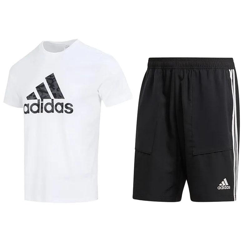 

Adidas Versatile Comfortable Simple Short Sleeve Shorts Casual Sports Set Unisex sets HA7212+D95919 L