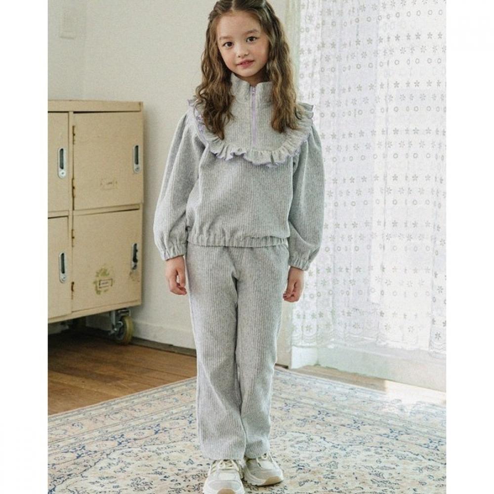  Olivan  Velour Zip Up Top And Bottom  Melange 