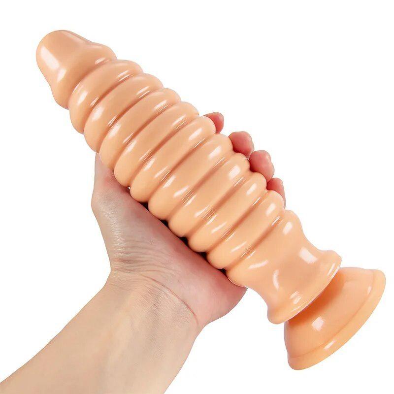 Threaded Anal Plug Anal Expander PVC Adult Sex Toy Male Prostate Masturbator Massage Stick Big Dick Realistic Penis
