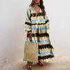 Women's Fashion Casual Bohemian Style V-Neck Long Sleeve Long Dresses Dresses