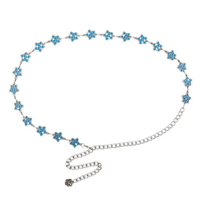 Flower Star Metal Decorative Waist Chain Women With Skirt Waist Body Chain Women'S Thin Belt Tide
