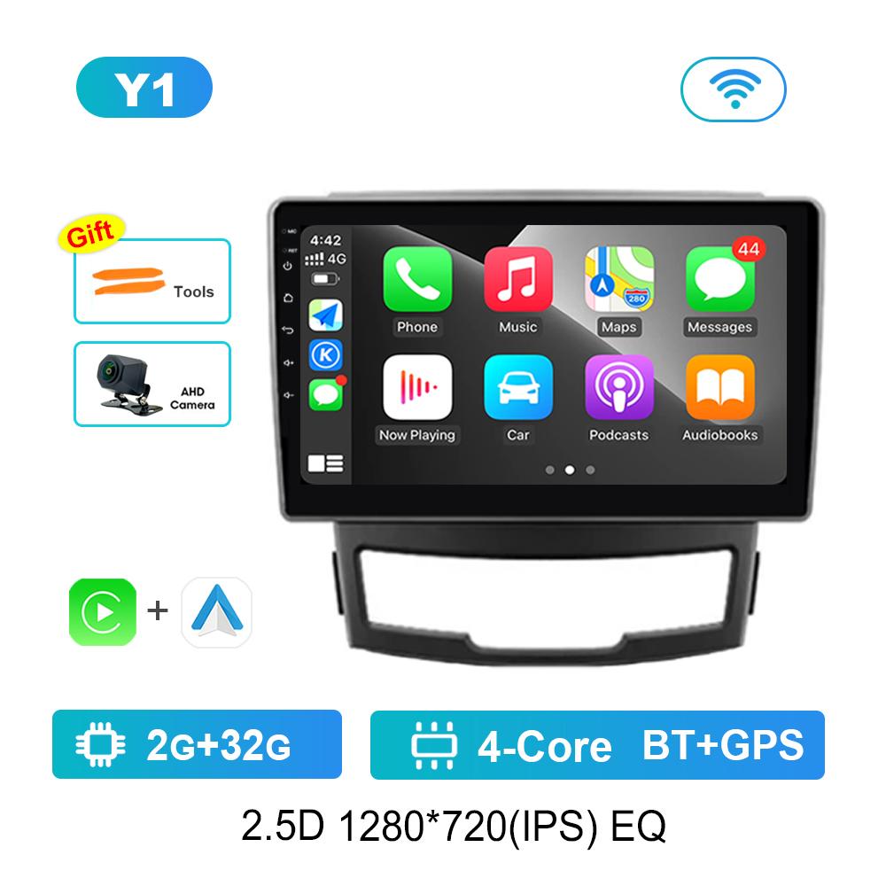 For SsangYong Korando 3 Actyon 2 2010 - 2013 Car Radio Multimedia Player 4G GPS Navigation Carplay Android OS WiFi Touch Screen