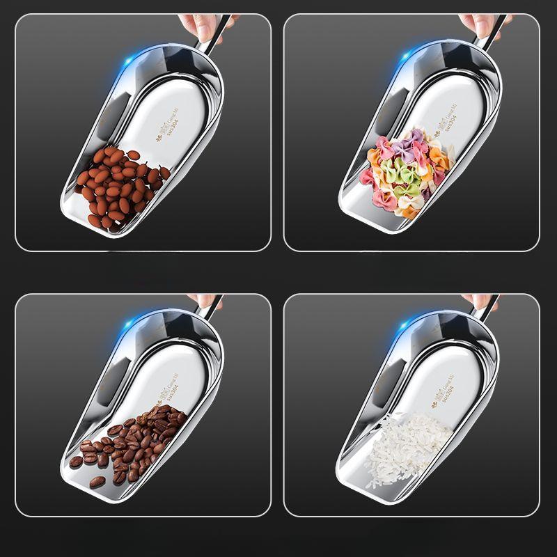 304 Stainless Steel Ice Shovel Simplicity Household Thickened Multi-purpose Rice Spoon Tea Food Flour Shovel Popcorn Flat Spoon