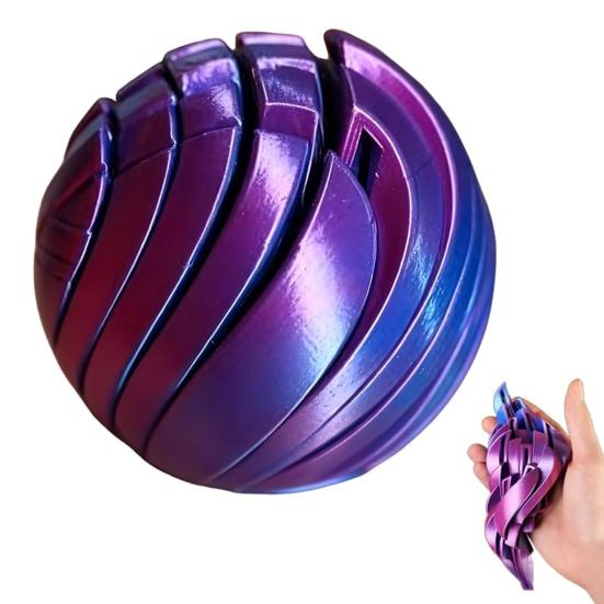 3D Printed Fidget Ball Toy for Stress Relief Twistsphere Fidget Toy Hypnotic Ball Spinner Sensory Toy for Adults Kids