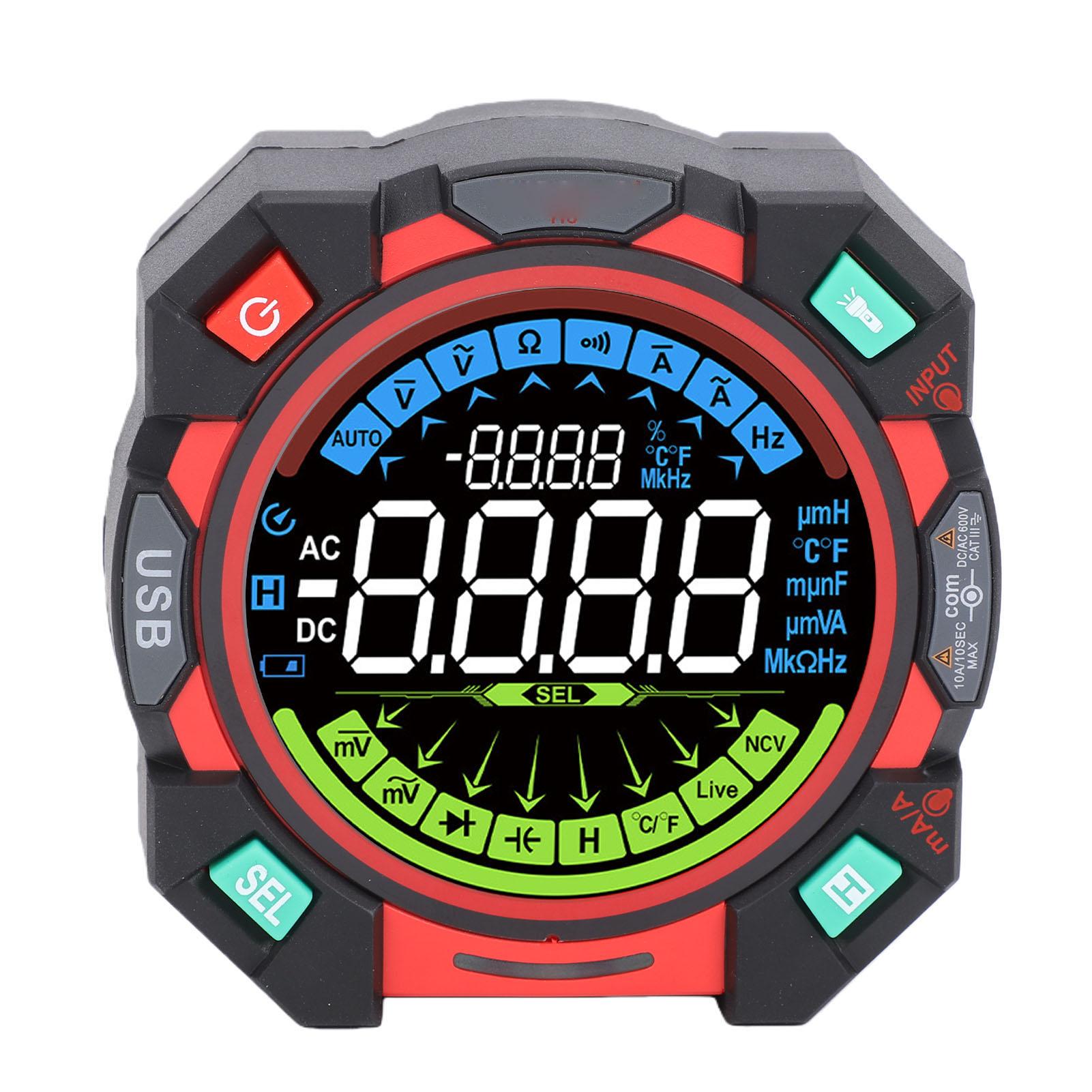 

6000 Counts TRMS Multimeter Rechargeable Auto Ranging Volt Meter AC DC Voltage Current Electric Tester with Color