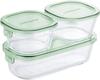 Iwaki Glas Aufbewahrungsset aus Pack Hitzebeständigen Behältern, Grün, 3, & Mikrowellenherd, PS-PRN-3G2