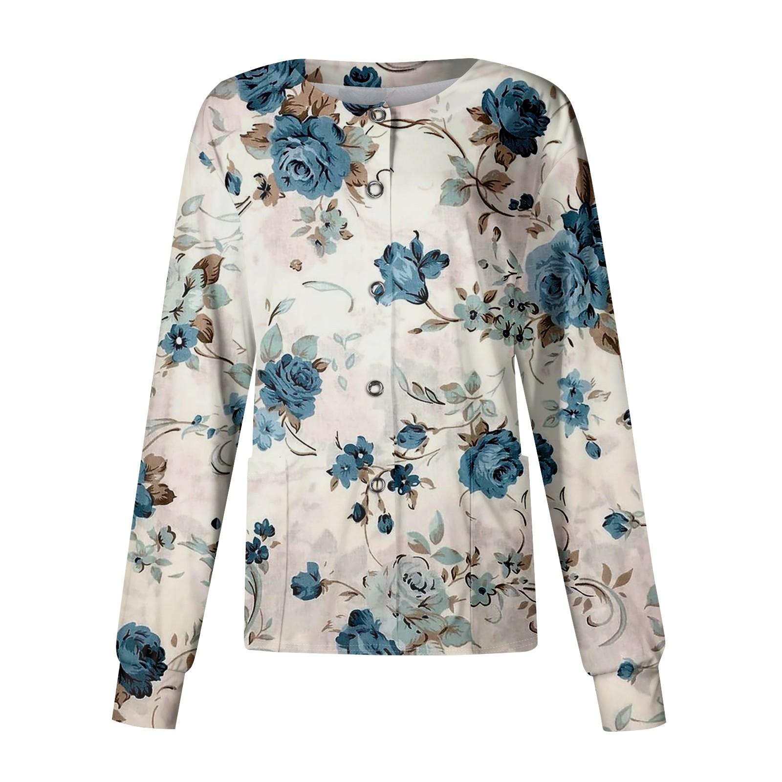 

Женский повседневный однобортный однобортный кардиган с длинным рукавом и принтом, рабочая одежда, топ XXXL