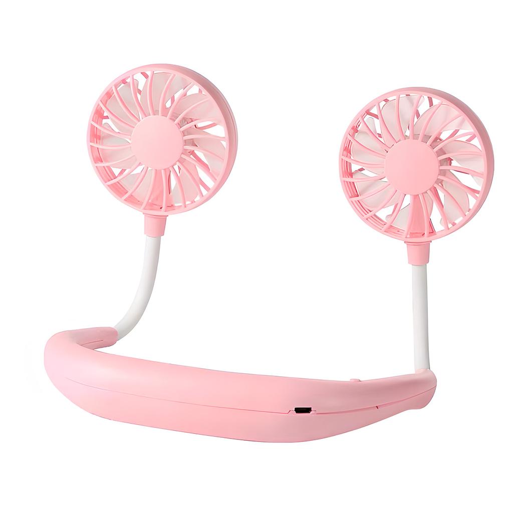 Mini Ventilatore da Collo Sportivo Ricaricabile USB a 3 Velocità Regolabili per Casa Ufficio Viaggio all'Aperto Ventilatore da Collo Compatto da Appendere