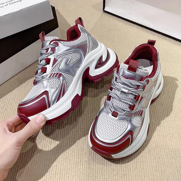 Dad shoes women's shoes spring mesh shoes breathable mesh platform sneakers