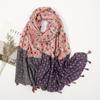 Fashion Women Bohemina Aztec Floral Patchwork Tassel Scarf Lady Print Shawls and Wraps Female Foulards Echarpe Designer 180*90Cm