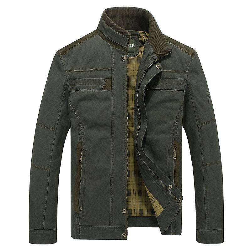 

Осенняя новая мужская повседневная куртка с воротником-стойкой 4XL