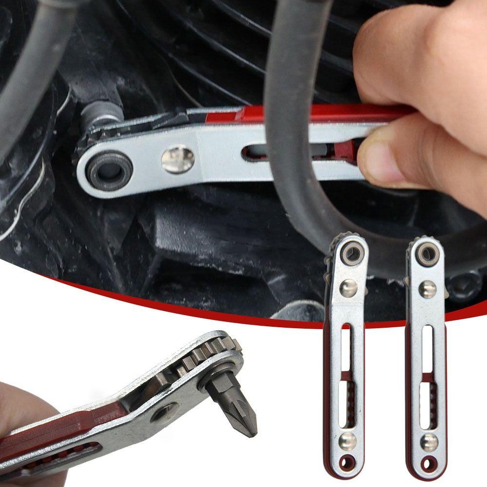 Alloy Steel Ratchet Wrench Multifunctional Cross Screwdriver Durable Bidirectional Screwdriver