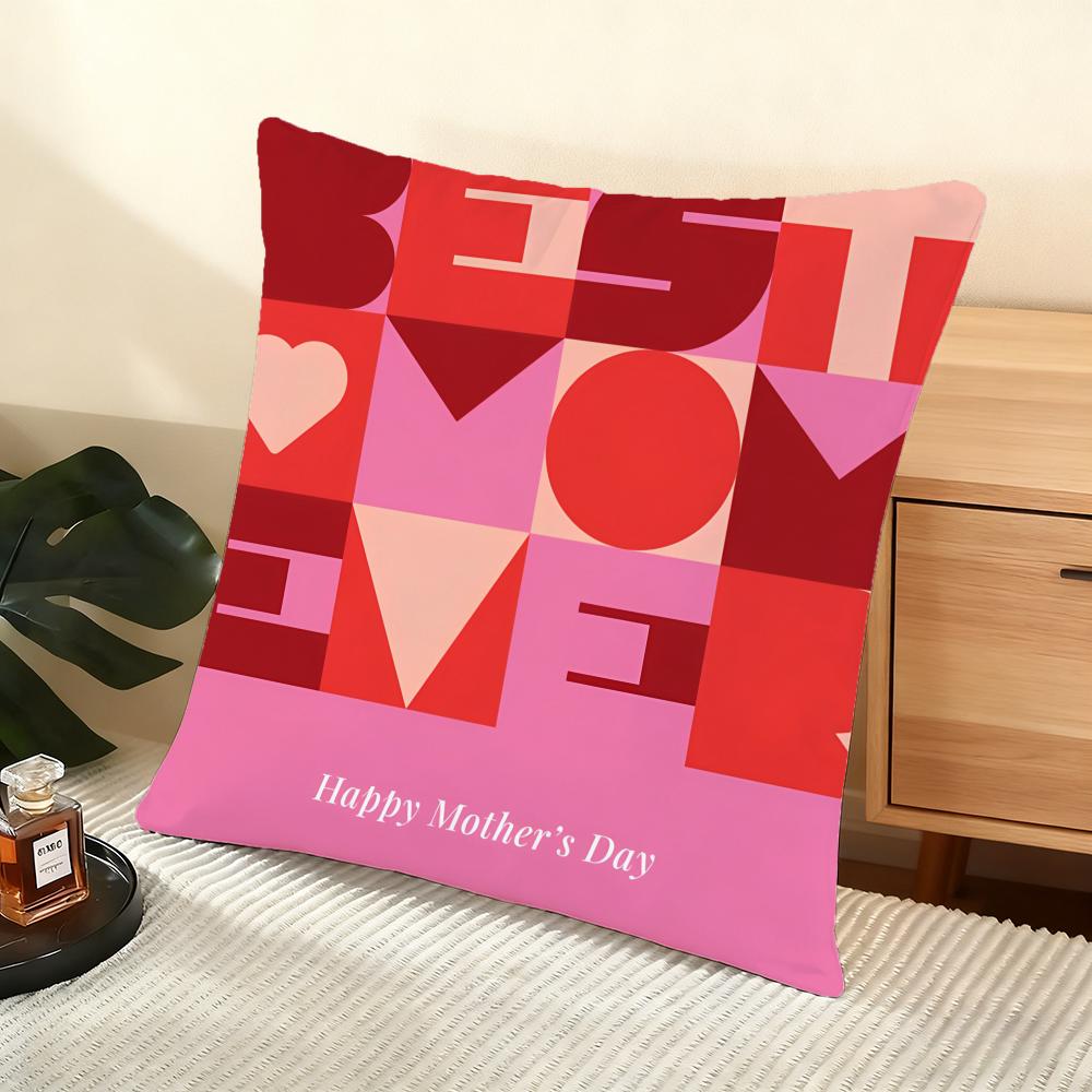 Mother'S Day Cushion Cover Soft Short Plush Pillow Cover Smooth Cozy Texture Aesthetic Cushion Case Home Decor