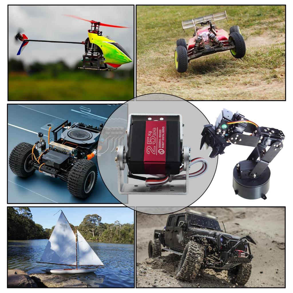 2pcs 25KG Digital RC Servo RDS3225 Waterproof High Torque Full Metal Gear Dual Shaft Robot Servo with U-Mount Bracket for 18 110 RC Car Crawler Buggy