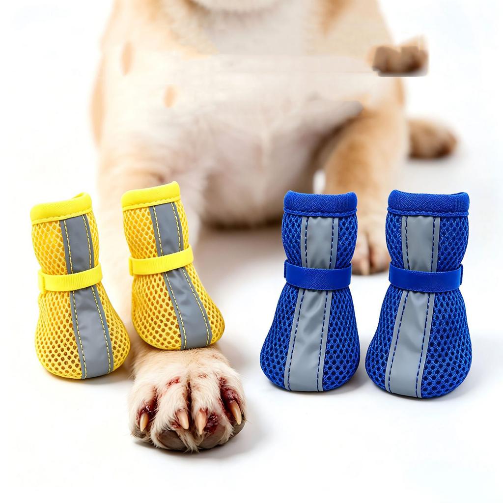 Small Dog Shoes Mesh Breathable Reflective - Outdoor Protectors for Teacup Non- Fit