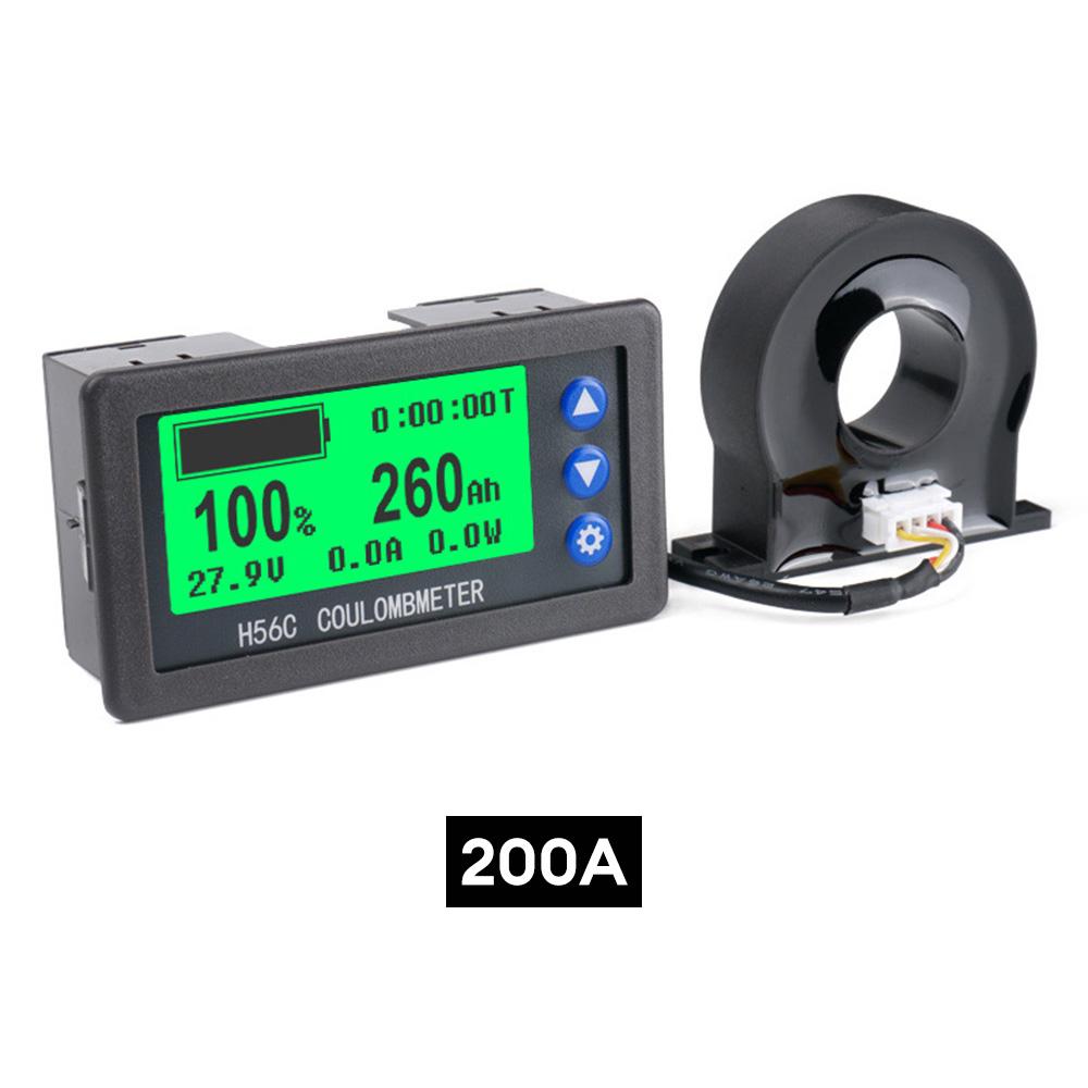 H56CH Hall Coulomb Meter Ammeter Voltmeter 9-100V 400A LED Voltage Current Tester Capacity Indicator Battery Monitor