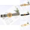 Woven Cotton Linen Belt For Women With Large Buckle For Summer Casual And Beach Wear