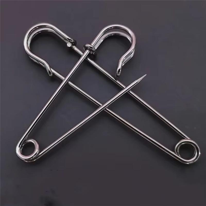 Good-50Pcs 10Cm Safety Pins Paper Clip DIY Sewing Tool Silver Metal Needles Large Safety Pin Brooch Accessories