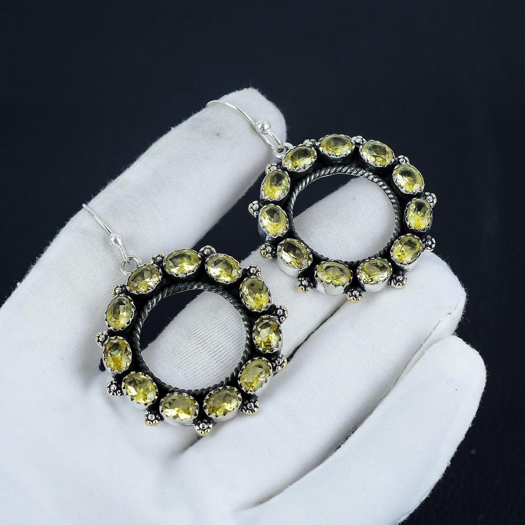 Wunderschöne Citrin Edelstein Ohrringe, 925 Sterling Silber Ohrringe, Handgefertigter Boho Silberschmuck Hängeohrringe, Erntedankgeschenk