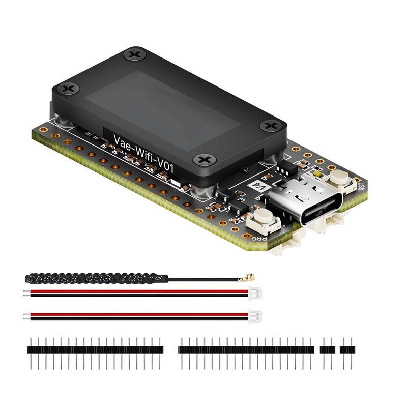 

ABUO-Lora 32 V4 ESP32 SX1262 0.96Inch OLED Solar Powered Dev-Board Wifi Lora BLE Meshtastic Mesh Network Low Power чорний