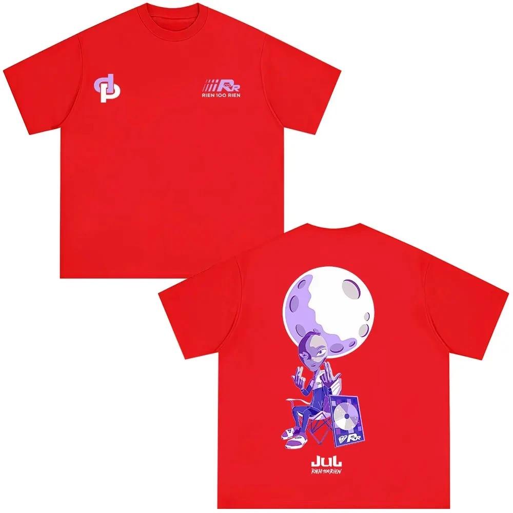 Men Women Clothing Fashion Hip Hop T-shirt Casual Cotton Short Sleeve Tshirt France Rapper Jul Rien 100 Rien Album Merch T Shirt