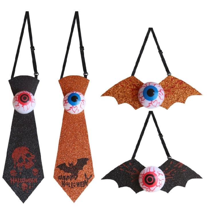 LED Power Glowing Eyeball Necktie For Halloween Costume Theme Parties And Special Event Photography Neckwear Accessory
