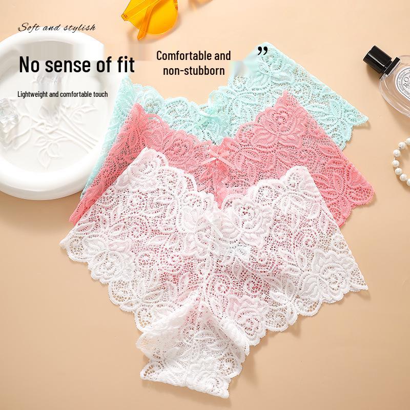 Damen Low-Waist Spitzen-Dreieckstangas - Sexy Mesh-Slips in Übergrößen