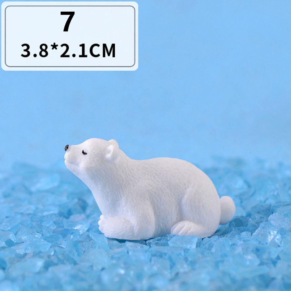 

Micro Landscape Fairy Garden Animal Polar Bear Figurines Simulation White Bear Miniatures 7
