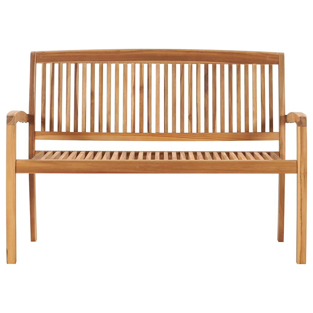 Garden Bench 2 Seater Stackable 120 cm Solid Teak Wood