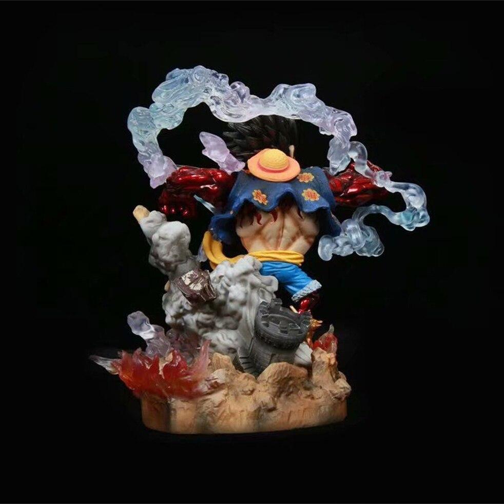Anime Four Gears Double Fist Tekken Luffy Fighting Scene Statue Figure