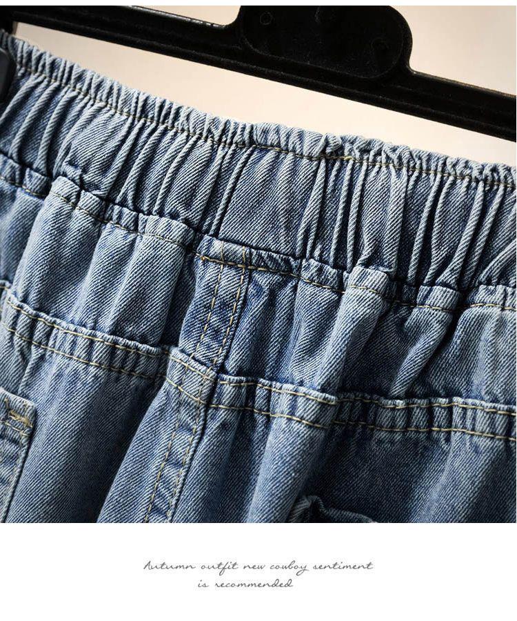 Plus Size Women's Embroidered Denim Shorts - Summer 2026, Loose Fit, Wide Hips, Thick Slimming, Wide-Leg Capri Pants