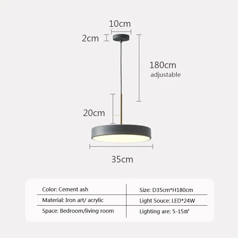 Nordic LED Pendant Light Disc Multicolor Dining Room Hanging Fixture For Bar Bedroom Living Room Study Indoor Decor Illumination