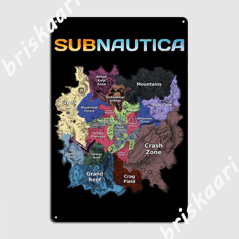 

Subnautica Map Metal Sign Painting Décor Garage Club Create Wall Cave Tin Sign Poster 20x30cm