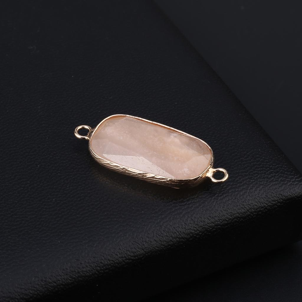 Conectores Piedra Natural cuarzo rosa/amazonita conector facetado rectangular para fabricación de joyería DIY collar pulsera accesorio