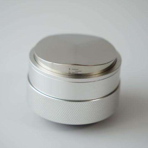 FUN COFFEE Espresso Distributor/Coffee Tamper, 58mm, with Graduations, Adjustable Height, Stainless Steel, Espresso Machine Accessory, 3 Inclined Beve