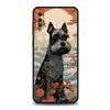 Cartoon Schnauzer Dog Phone Case For Samsung A54 A52 A24 A14 A50 A70 A10 A40 A20S A20E A06 A12 A22 A34 A42 A32 5G A04s A16 Cover