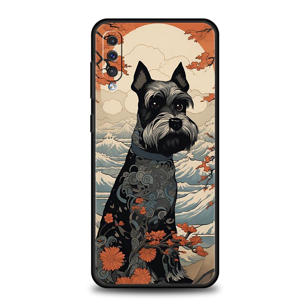 Cartoon Schnauzer Dog Phone Case For Samsung A54 A52 A24 A14 A50 A70 A10 A40 A20S A20E A06 A12 A22 A34 A42 A32 5G A04s A16 Cover