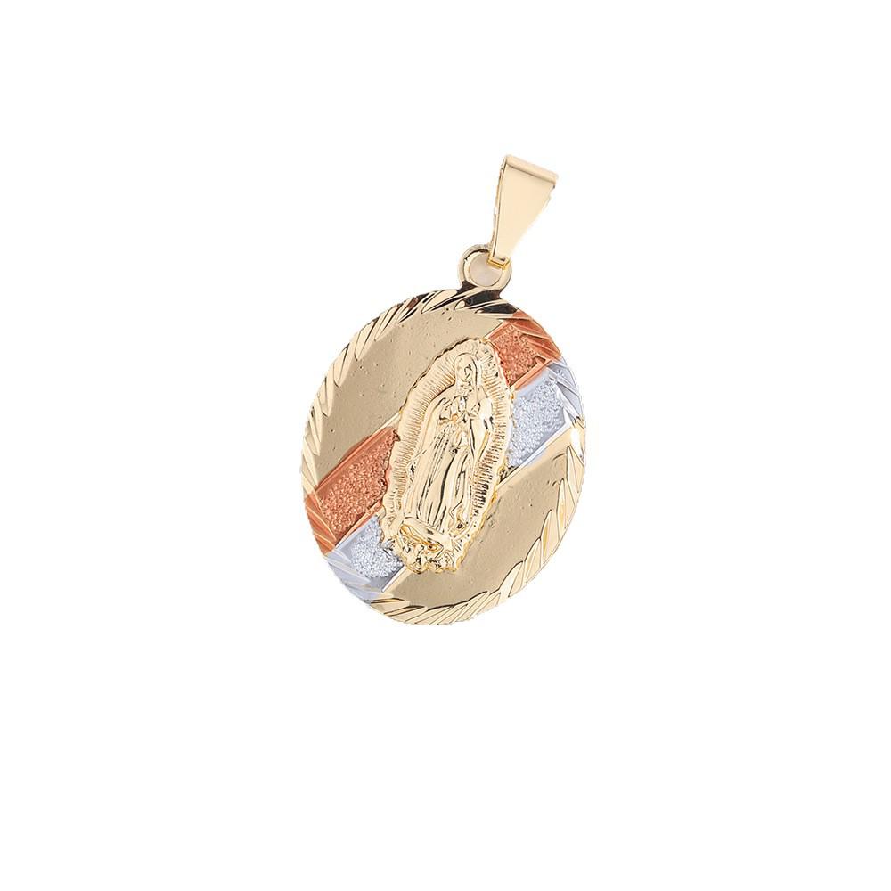 Gold-Plated Virgin Mary Copper Pendant Necklace for Women