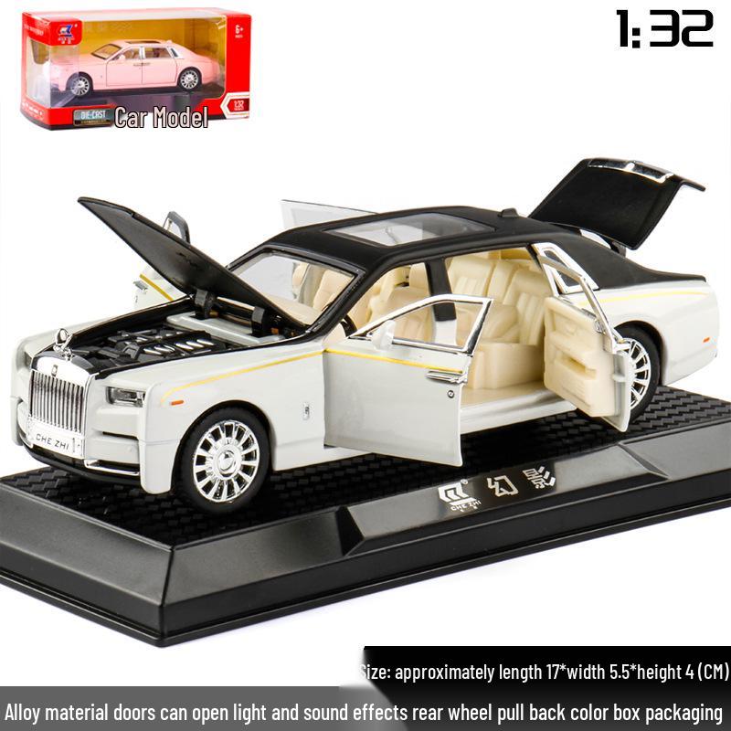 1:32 Rolls-Royce Phantom Toy Car with Suicide Doors, Sound & Light, Alloy Pull-Back Model