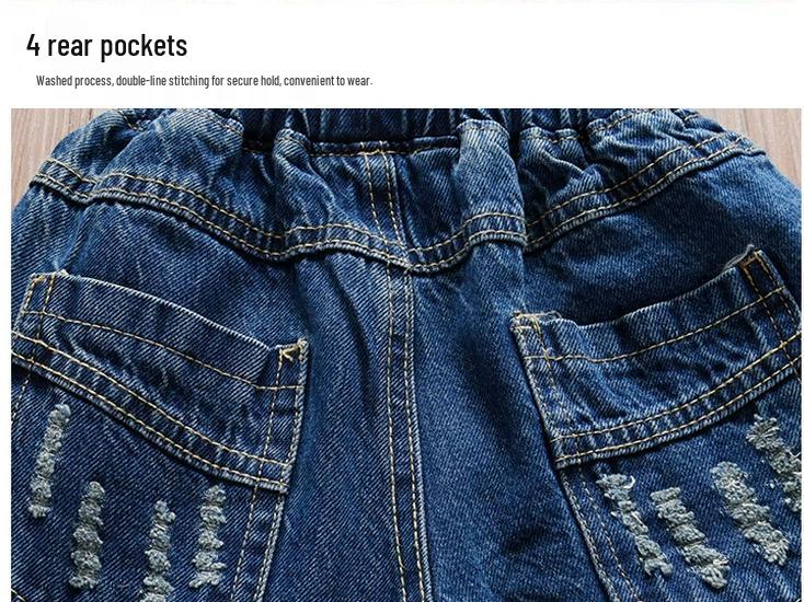 Girls' Chic Korean-Style Denim Jeans for Spring & Autumn Casual Wear