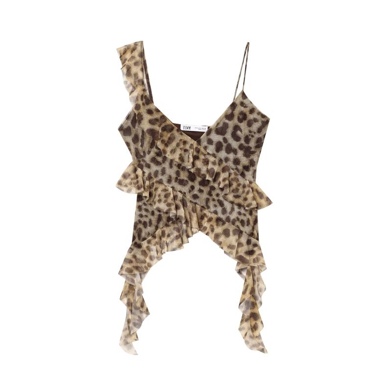 Zbzr Spring New Women Clothes Western Style Fashion Laminated Decoration Print Silk Net Top 50393350