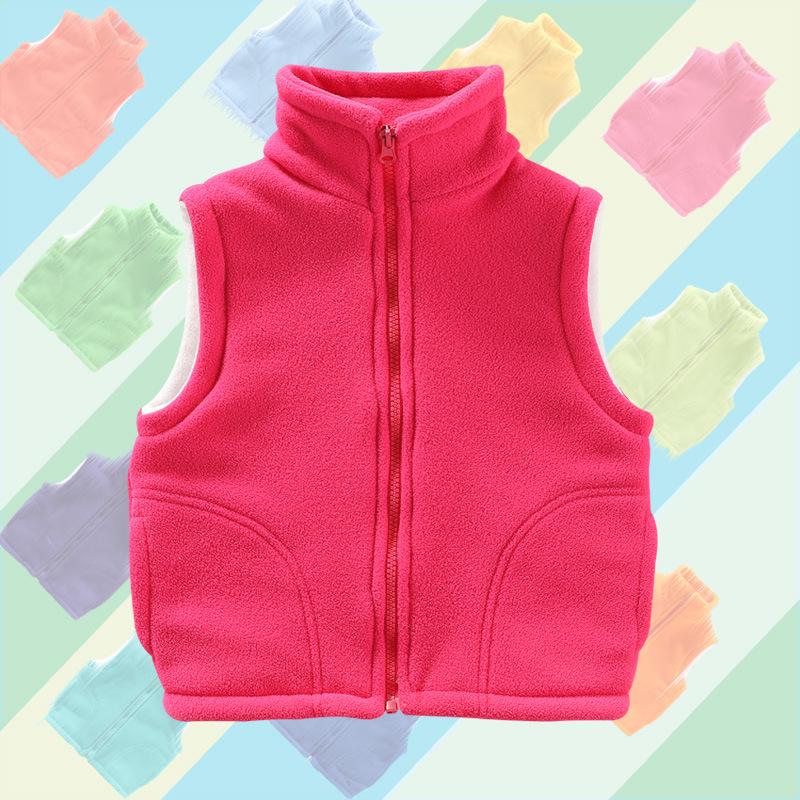 Kids' Fleece Vest for Boys & Girls, Thick Outerwear for Spring To Winter, Kindergarten Uniform with Logo Print