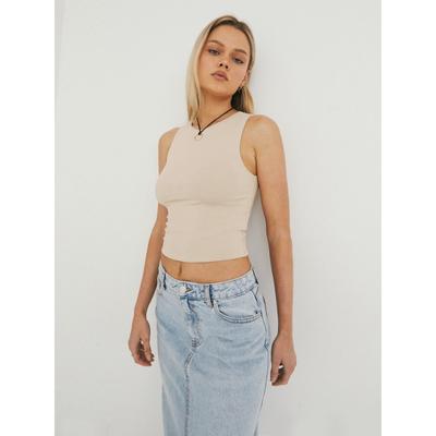 Summer Women's Vest Y2K Sexy Navel Sleeveless Tight Bottom Shirt Round Neck Work Vest Outer Wear